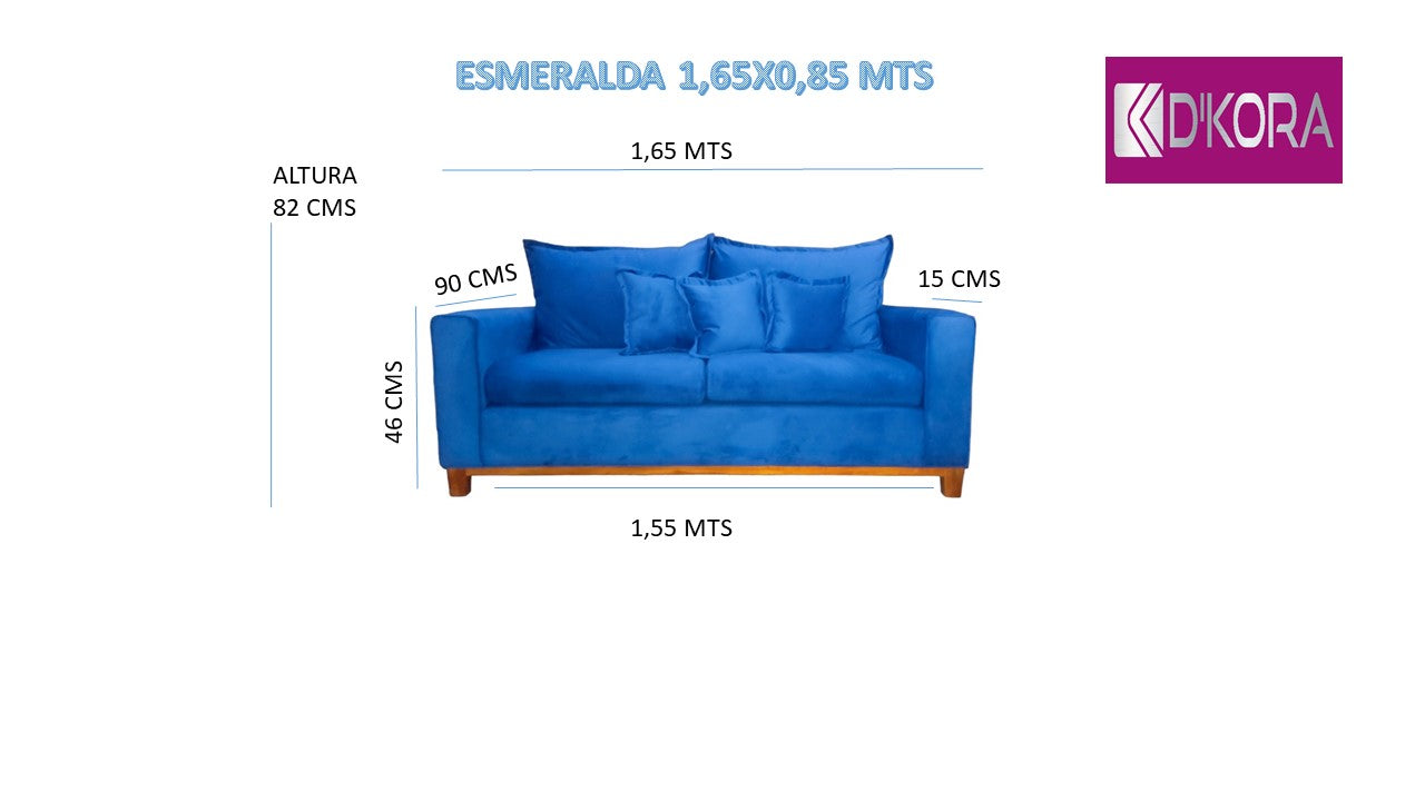 SOFA 2 CUERPOS ESMERALDA