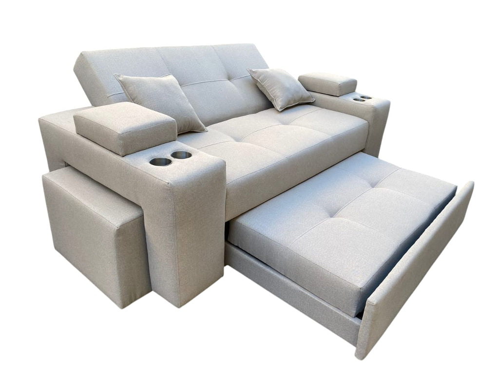 SOFA CAMA TREBOL 2 CUERPOS + 2 PUFF