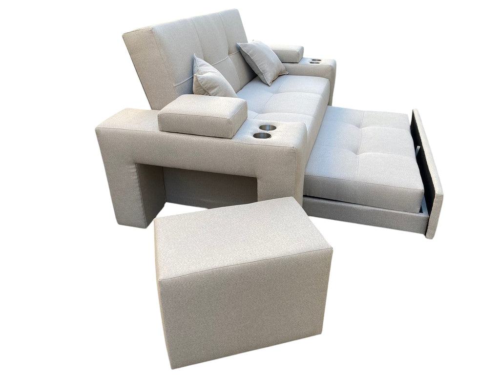 SOFA CAMA TREBOL 2 CUERPOS + 2 PUFF
