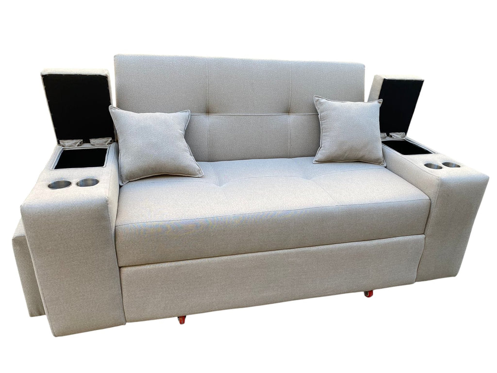 SOFA CAMA TREBOL 2 CUERPOS + 2 PUFF
