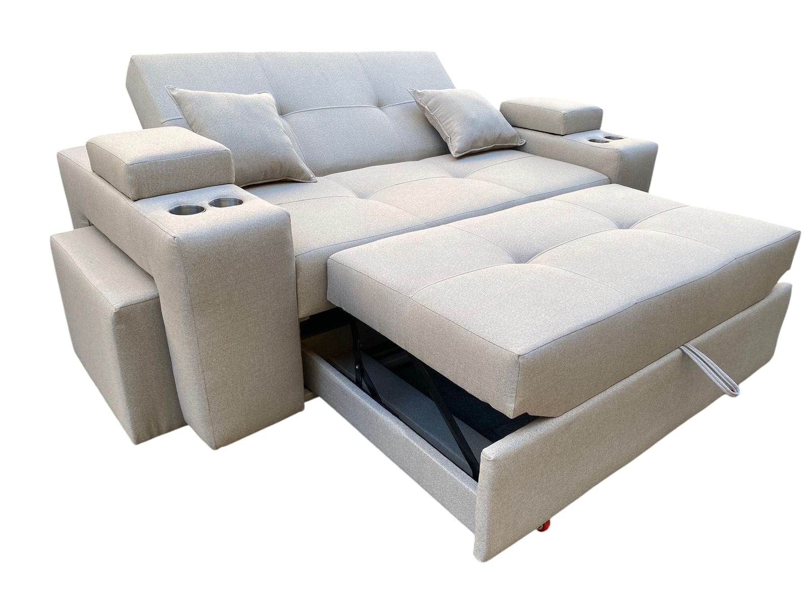 SOFA CAMA TREBOL 2 CUERPOS + 2 PUFF