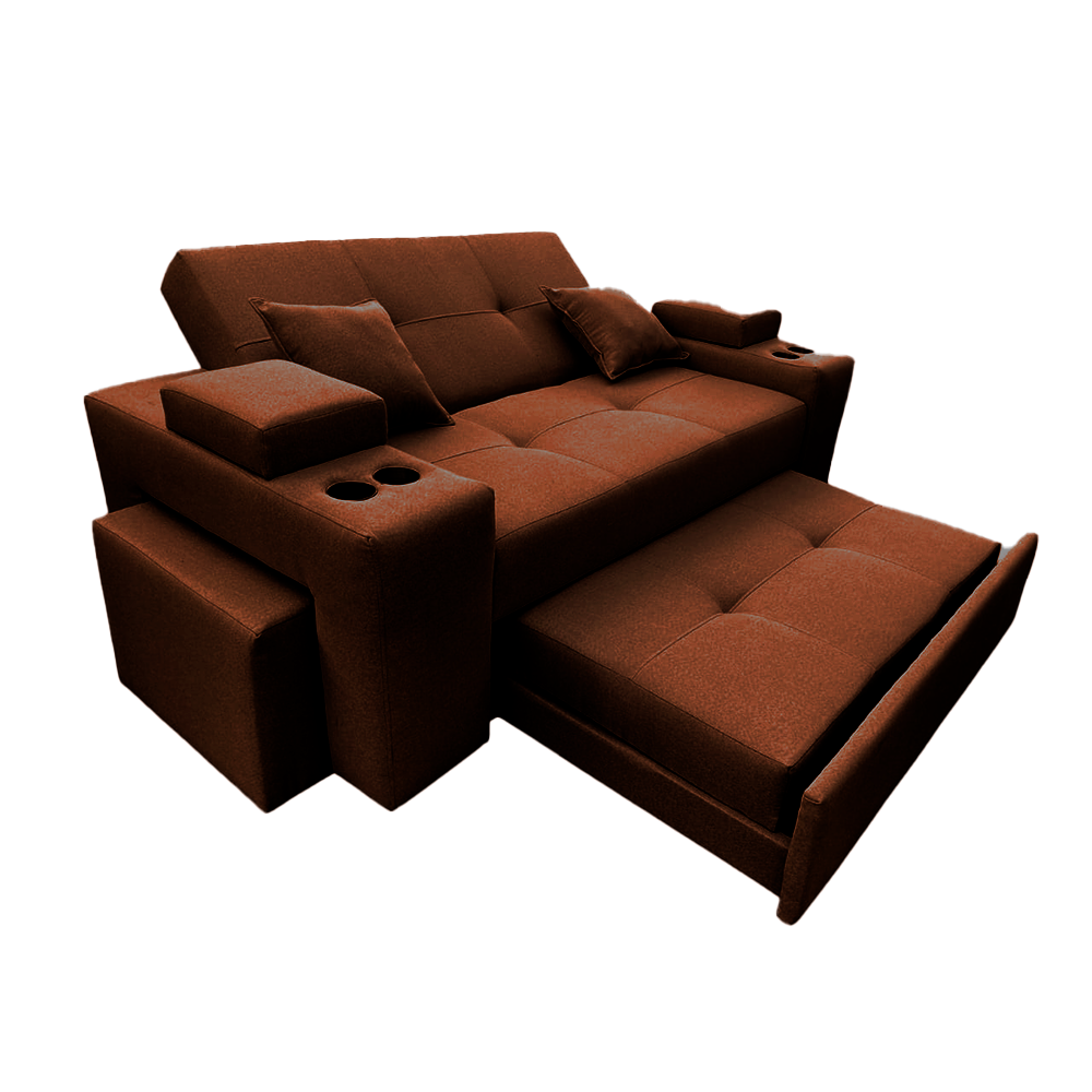 SOFA CAMA TREBOL 2 CUERPOS + 2 PUFF